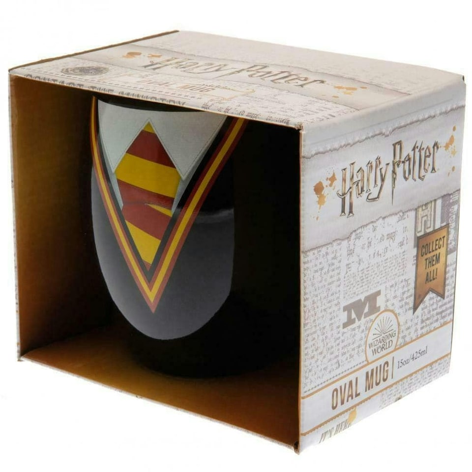 image 1 of Harry Potter Gryffindor Uniform Oval Mug - Black/Burgundy/Gold - One Size