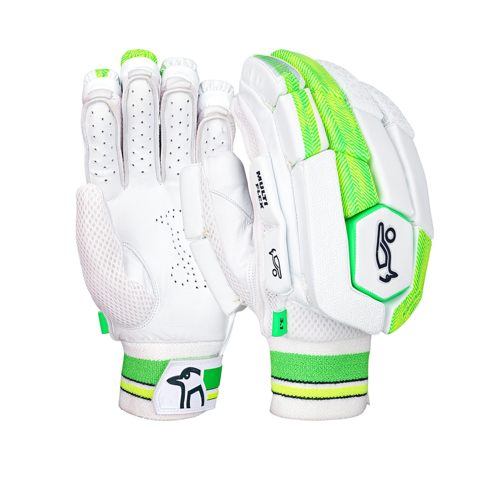 image 1 of Kookaburra Kahuna 3.1 Batting Gloves (Youth Right Hand), White & Lime