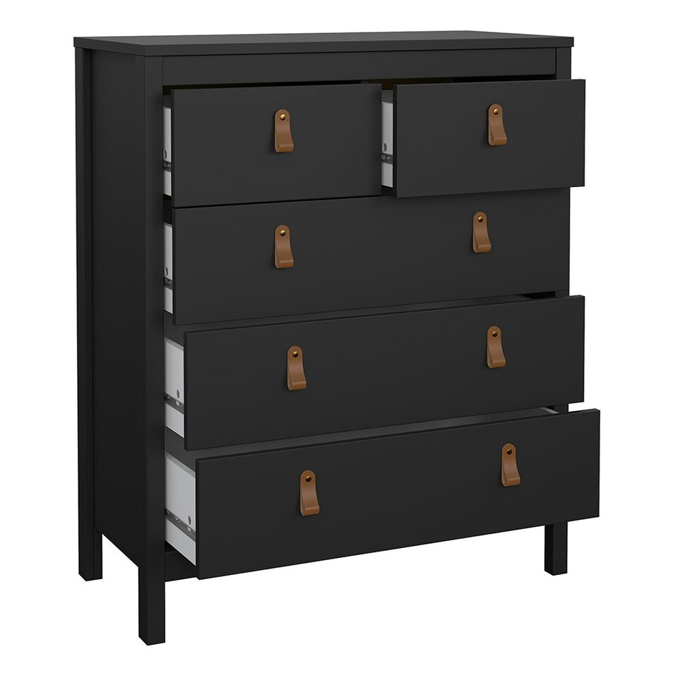 image 1 of Barcelona 3 Piece Bundle, Bedside, Chest and 3 Door Wardrobe in Matt Black
