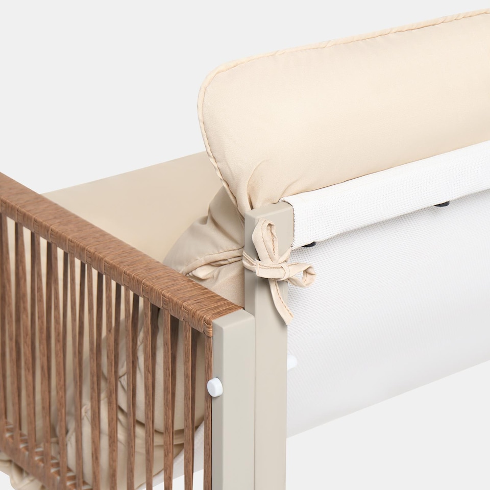 image 1 of OHS Santorini 5 Seater Corner Sofa Table Set Garden Patio Furniture | Cream | Natural | Five Plus Seater