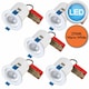 image 2 of First Choice Lighting Set of 5 White Fire Rated Tilt Recessed Ceiling Downlights with Warm White LED Bulbs White
