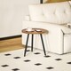 image 5 of HOMCOM Modern End Side Table, Round Coffee Table, Chestnut Wood Effect Brown
