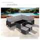 image 4 of 8 Seater Garden Furniture Set Barletta with Cushions, Footstools and Table | Black | black | 116,50 x 63 x 75 cm | 1