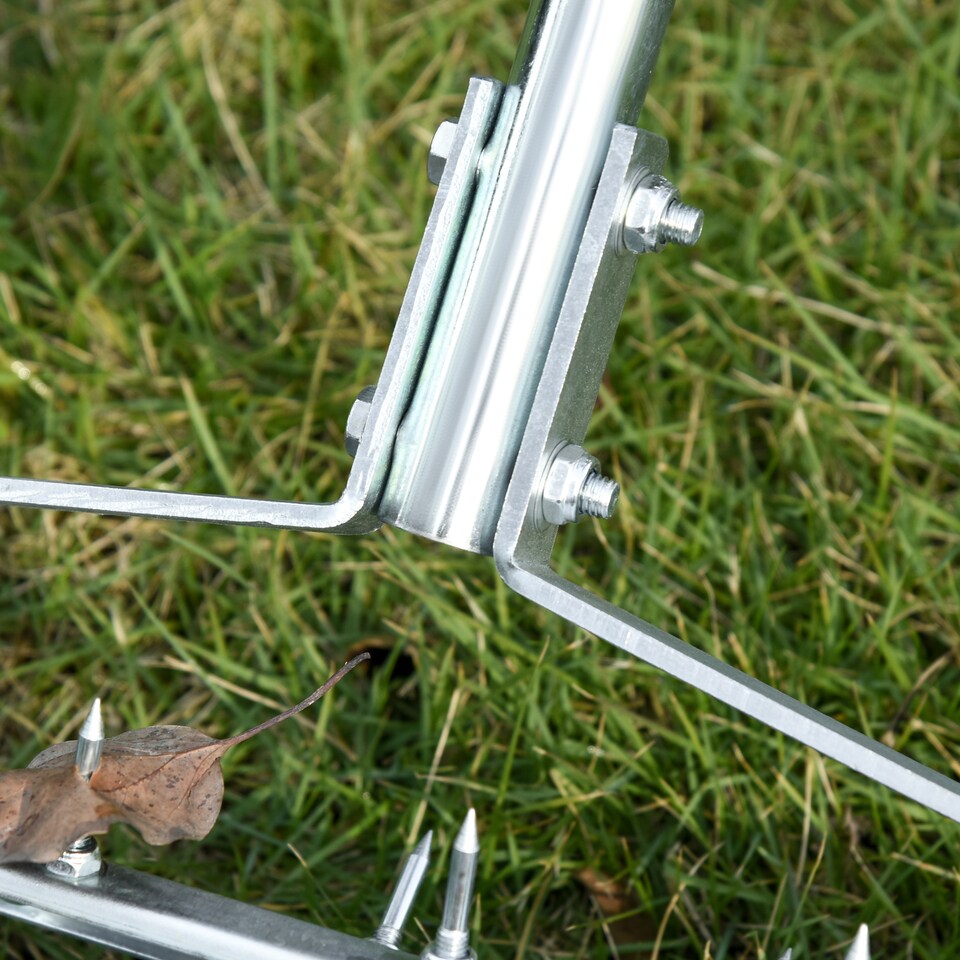 image 1 of Outsunny Lawn Aerator Outdoor Grass Care Garden Roller Manual Handle