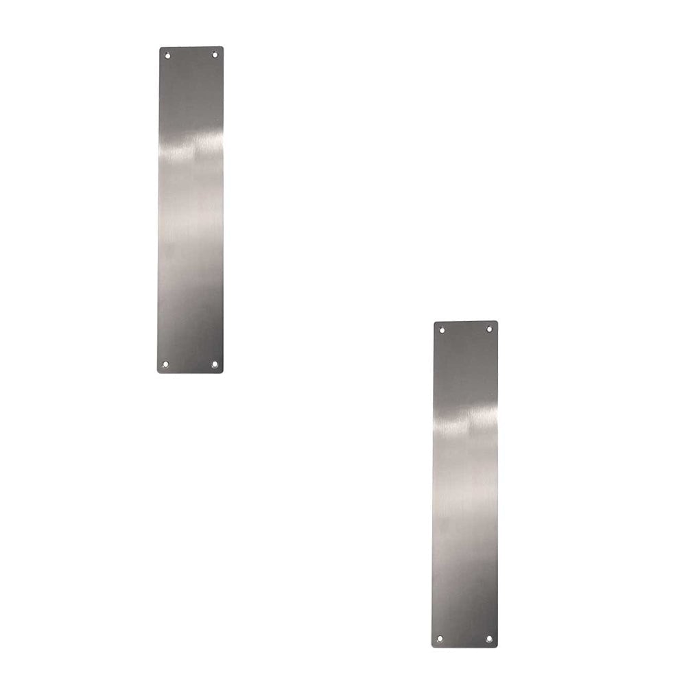 2 PACK High-Quality Satin Stainless Steel Finger Plates 350x75mm for Durable Protection - Door Protector Plate