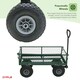 image 5 of Oypla Heavy Duty Metal Gardening Trolley - Green Trailer Cart
