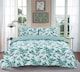 image 1 of Homes Linen Ellie Teal Leaf Floral Duvet Cover Set Reversible Printed Quilt Cover Luxury Easy Care Bedding | Clear | Teal | Single