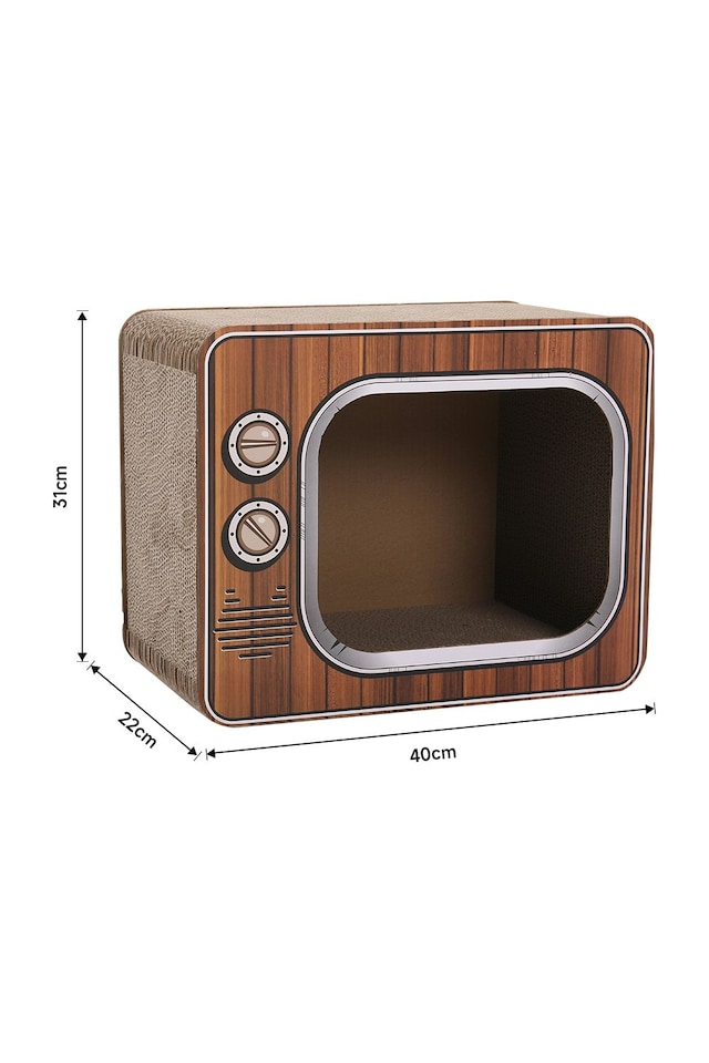 image 1 of Living and Home Cat Scratcher Pet House Bed - TV Shape Design