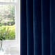 image 2 of Homescapes Thermal 100% Blackout Navy Velvet Curtains - 46 x 54" Blue