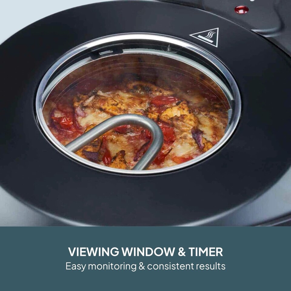 image 1 of Cooks Professional Electric Pizza Oven with Stone Base, Window, Paddles & Baking Sheet | Black