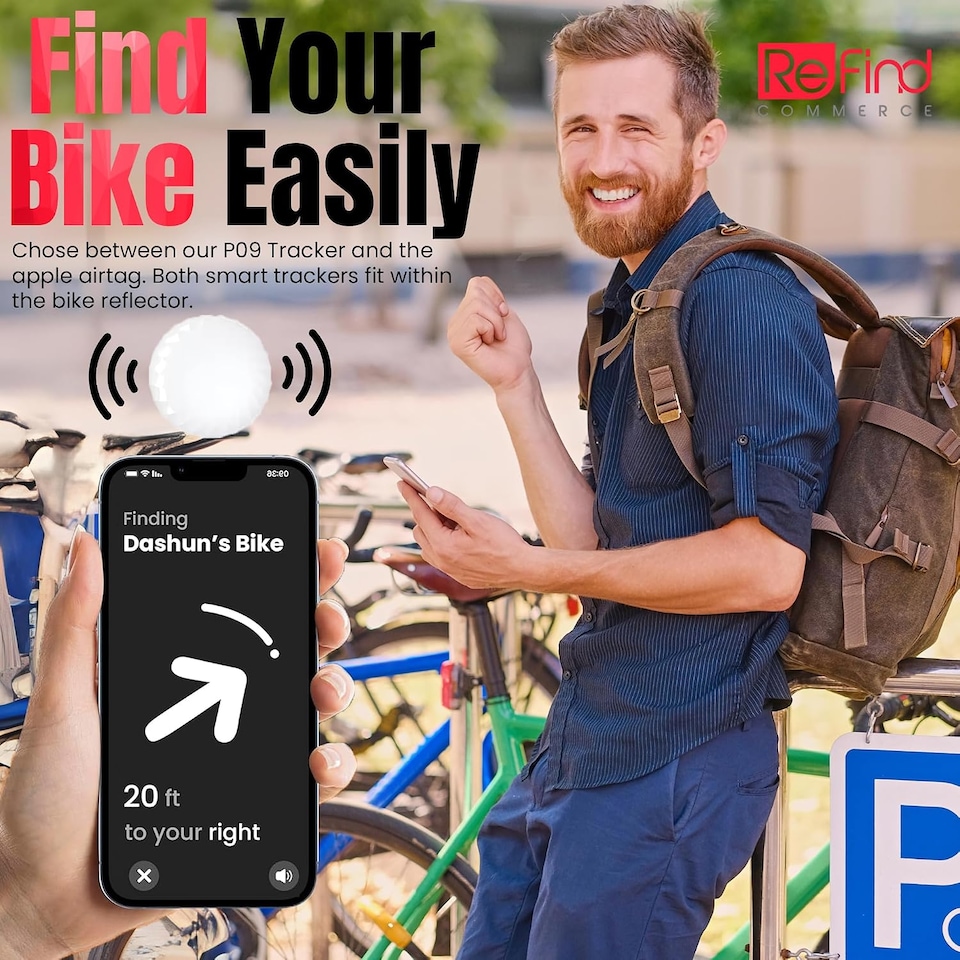image 1 of Airtag Bike Reflector V2 Hidden Holder for Apple Airtag Reflector
