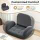 image 8 of COSTWAY Folding Floor Game Chair Adults Lazy Sofa Chair Grey
