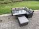 image 2 of Fimous 7 Seater Outdoor Rattan High Back Adjustable Rising Lifting Dining Table Corner Sofa Set Garden Furniture Dark Grey Mixed Right Hand