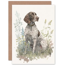 German Pointer Field Watercolour Dog Blank Art Card