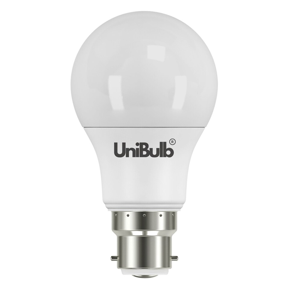 image 1 of UniBulb LED GLS B22 806lm 7.3W 3000K (Warm White) Light Bulb - Pack of 3
