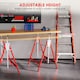 image 4 of HOMCOM Set of 2 Adjustable Telescopic Builders Trestle, DIY Steel Work Bench Carpenter, Folding Saw Horse Tools Red