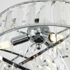 ValueLights Modern 3 Way Chrome And Clear Acrylic Jewel Ring Pendant Ceiling Light | Chrome