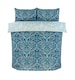image 3 of Harrow Microfibre Floral Reversible Duvet Cover Set with Pillowcase | Blue | King