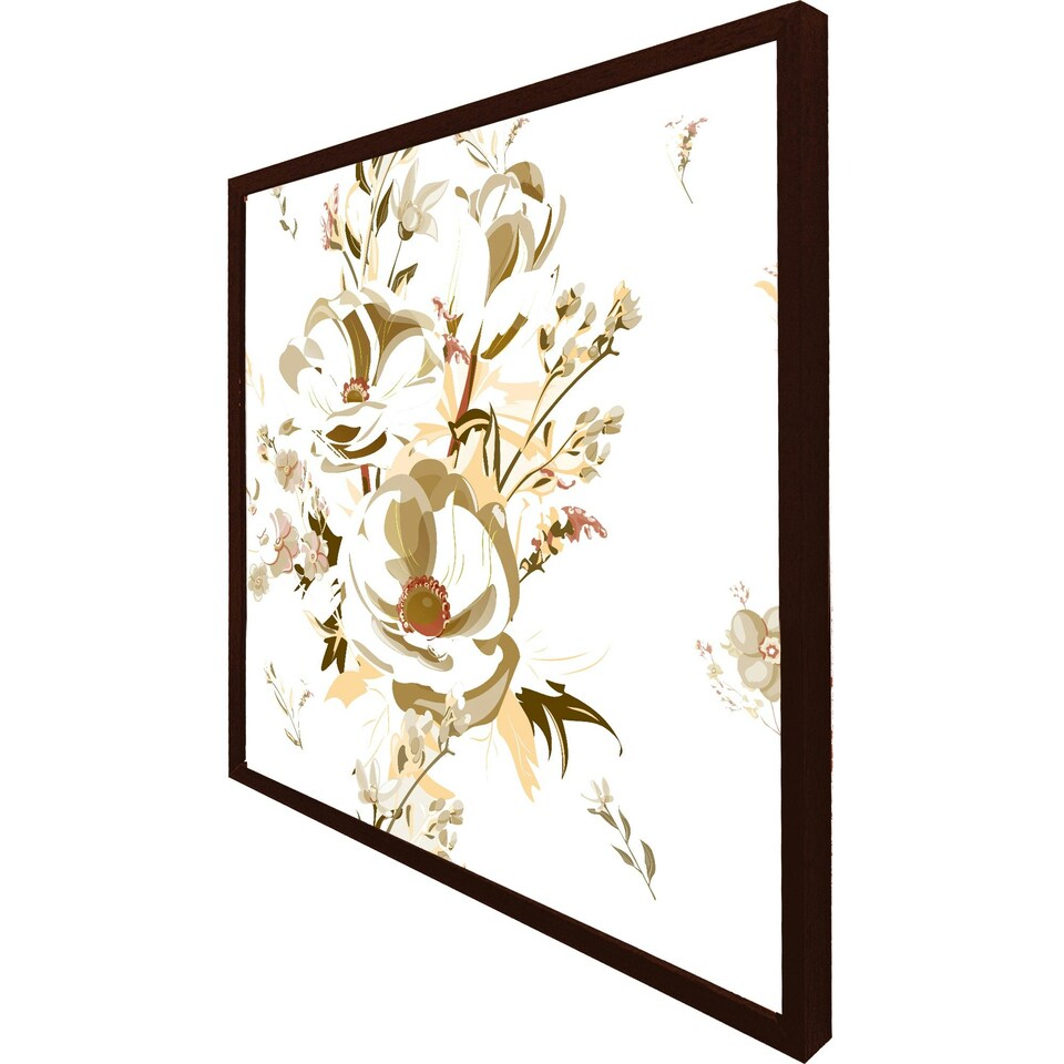 image 1 of Golden flower print (Picture Frame) Brown | M