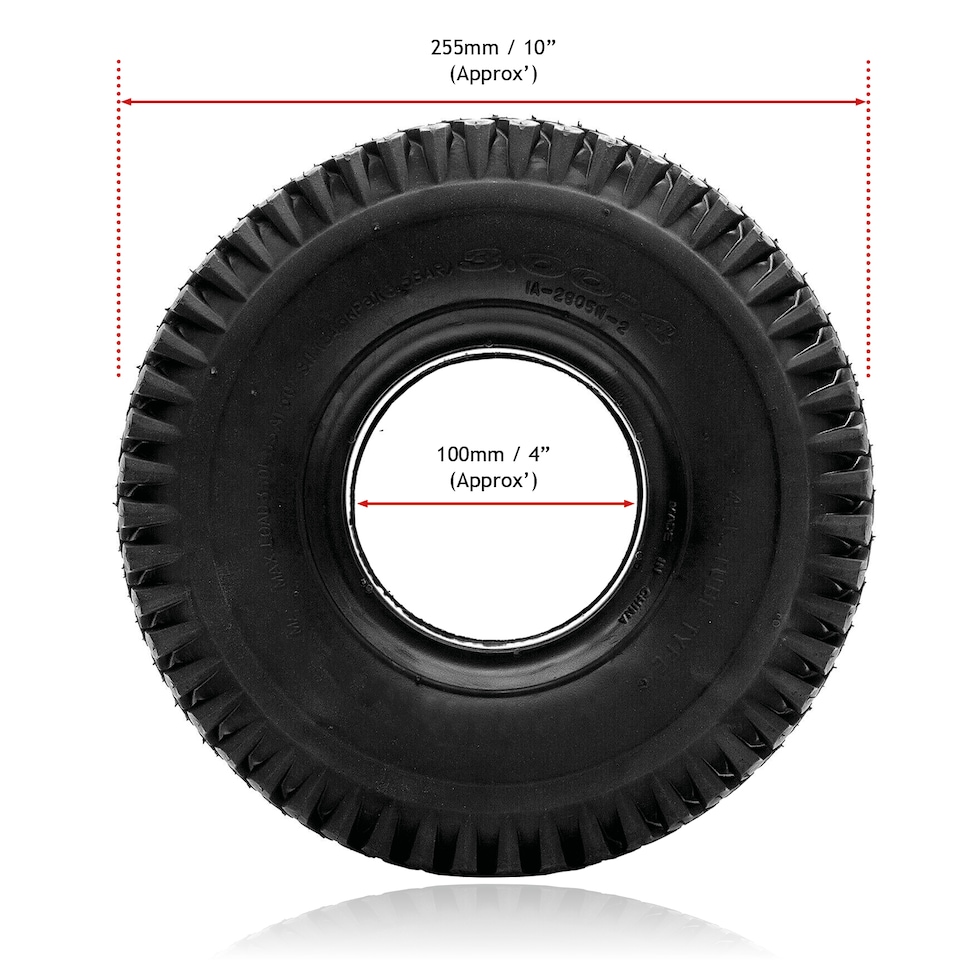 image 1 of SPARES2GO Tyre 3.00-4 Pneumatic Mobility Scooter Block Tread 300x4 3.00x4 260x85 4" Rim