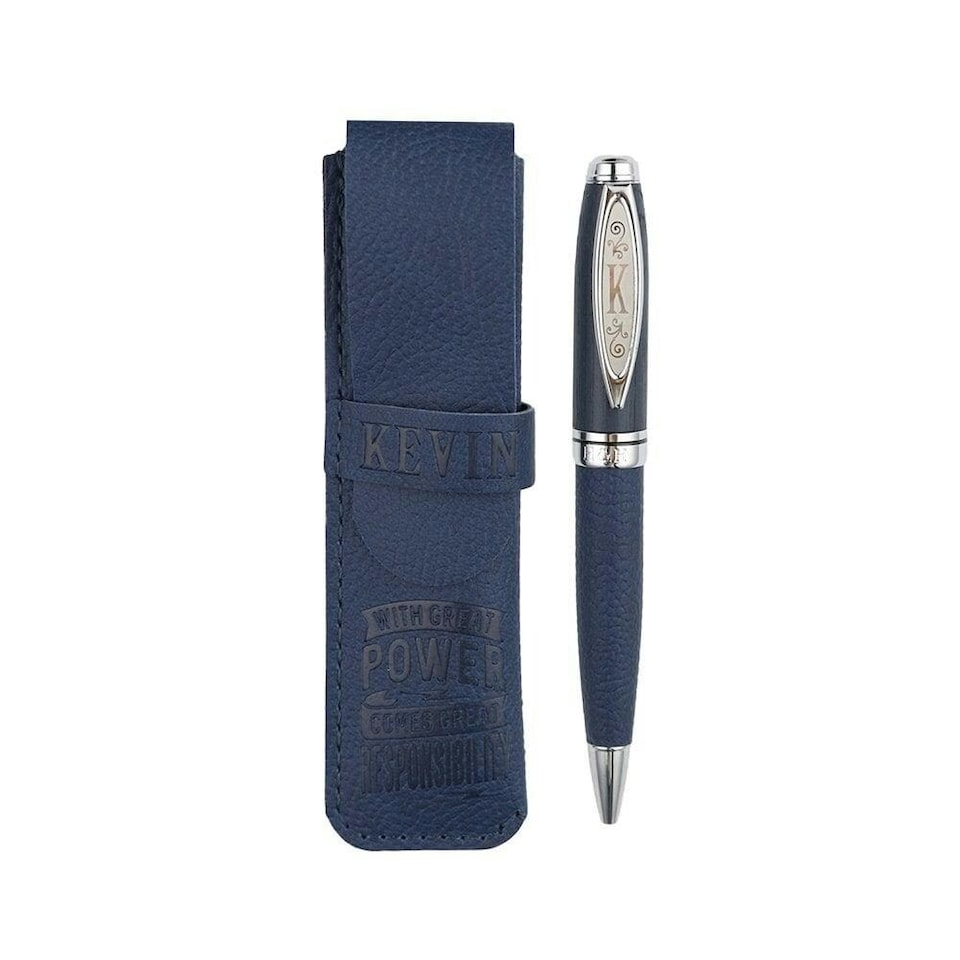 History & Heraldry Bamboo Ballpoint Pen Kevin - Blue
