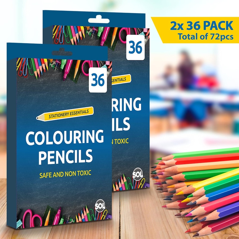 image 1 of 72 Colouring Pencils – Assorted Break-Resistant Artist Pencils for Kids & Adults, Wide Colour Range with Smooth Blending for Art & Crafts