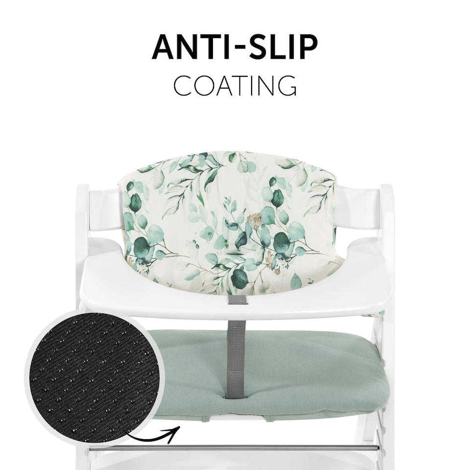 image 1 of Hauck Alpha Highchairpad Select - Jersey Leaves Mint