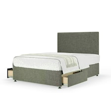 Slate Linen 2 Drawer Divan Base and Valencia Headboard Single