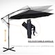 image 6 of Outsunny 3m Garden Banana Parasol Hanging Cantilever Umbrella with Crank Handle, 8 Ribs and Cross Base for Outdoor, Sun Shade, Black