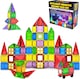 image 1 of Desire Deluxe Magnetic Building Blocks Tiles STEM Toy Set 57PC – Kids Learning Educational Construction Toys for Boys Girls Present Age 3 4 5 6 7 Year Old - Gift
