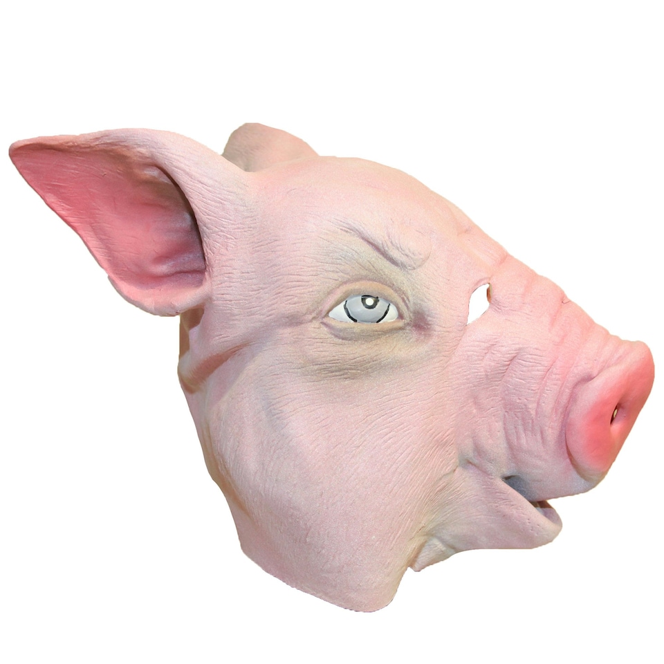 image 1 of Bristol Novelty Unisex Pig Rubber Head Mask - Pink - One Size One Size