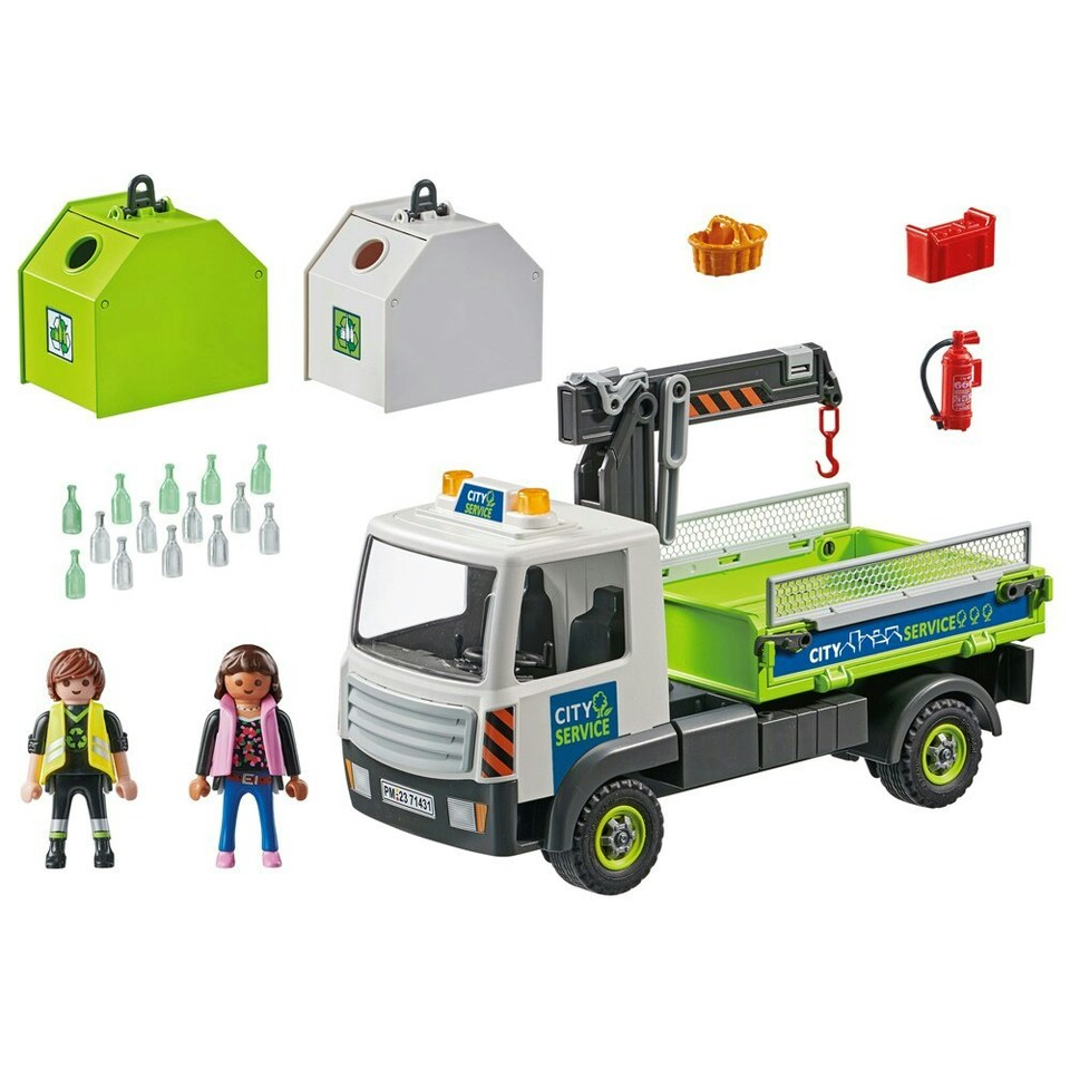 image 1 of Playmobil City Action Glass Recycling Truck