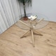 image 5 of Dining Table Clear Glass Kitchen Place for 4 Seats, Dining Table Only (Clear H 75 x L 100 x W 100 cm) | Clear