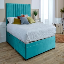 Sophia Divan Ottoman Plush King Bed Frame - Teal
