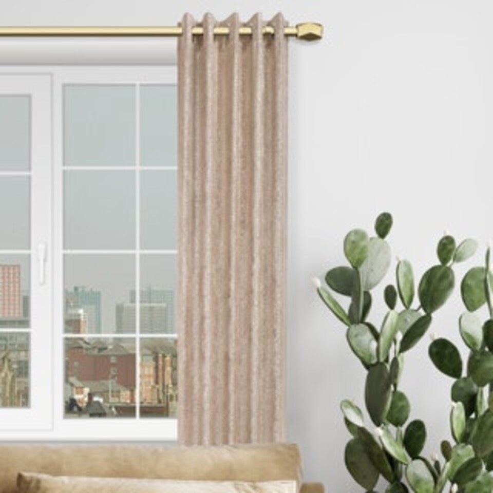image 1 of 16 - 19mm Gold Tetra Eyelet Metal Curtain Pole 70 - 120cm Gold | Gold