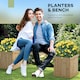 image 6 of Outsunny Wooden Garden Planter & Bench Combination Garden Raised Bed Natural