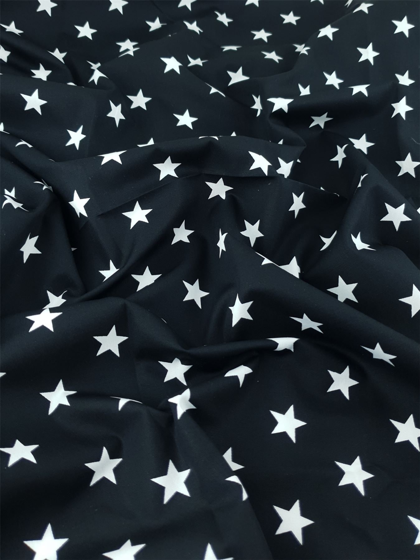 Rose and Hubble Black 100% Cotton Poplin Dressmaking Fabric, 112.5cm / 44" Wide - per metre