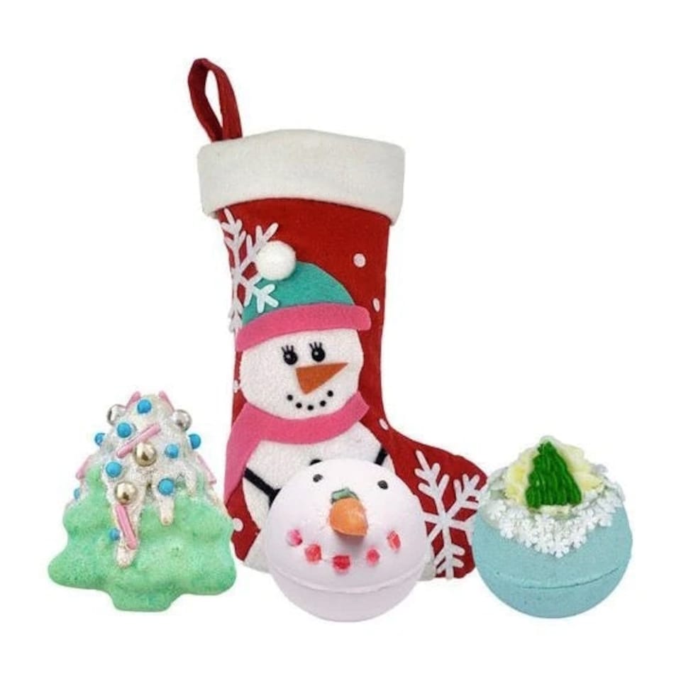 image 1 of Bomb Cosmetics Snowlady Stocking Set of 3 Bath Bombs Gift Set