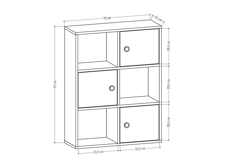 image 1 of Decorotika Tilton 3-tier and 3 Cabinets Bookcase