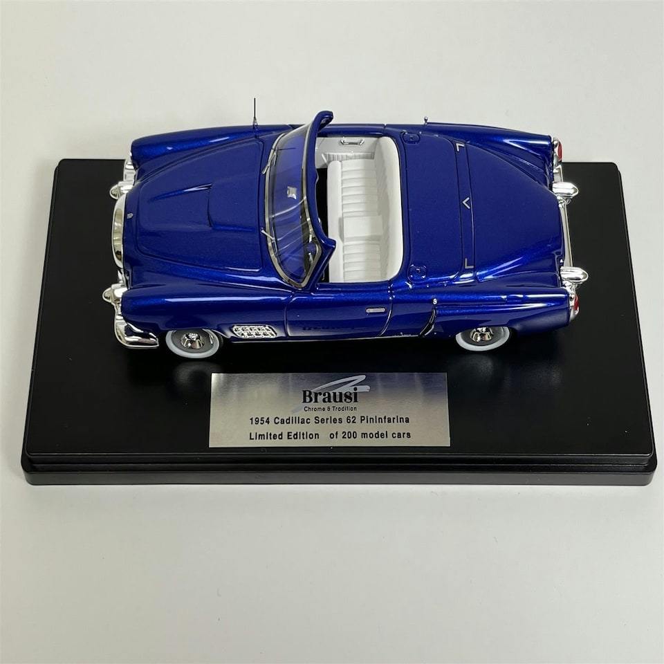image 1 of 1954 Cadillac Series 62 Pininfarina Blue With White Interior 1:43 Scale Brausi BRA2106