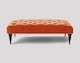 image 2 of Alyana 150cm Rectangle Ottoman Bench with Wooden Legs- Burnt Orange Plush Velvet Chesterfield Upholstered Footstool