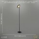 image 9 of Designer LED Uplighter Metal Floor Lamp in Matte Black with Memory Dimmer Button