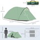 image 5 of Outsunny Compact Camping Tent with Vestibule & Mesh Vents for Hiking Green