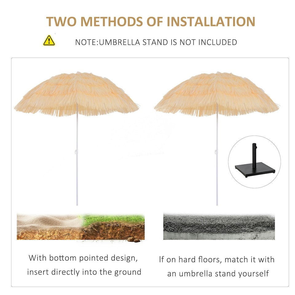 image 1 of Garden Patio Hawaii Beach Sun Umbrella Sunshade Outdoor Folding Tilting Parasol