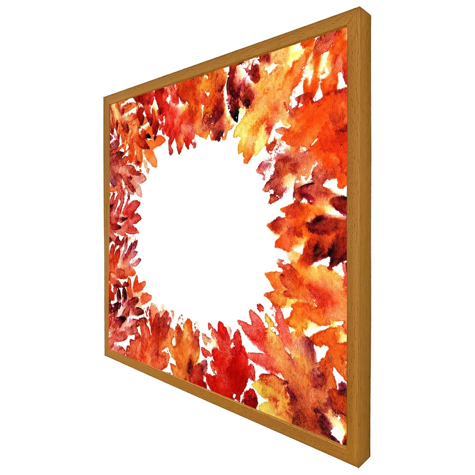 image 1 of Circled autumn leaves (Picture Frame) Grey | XL