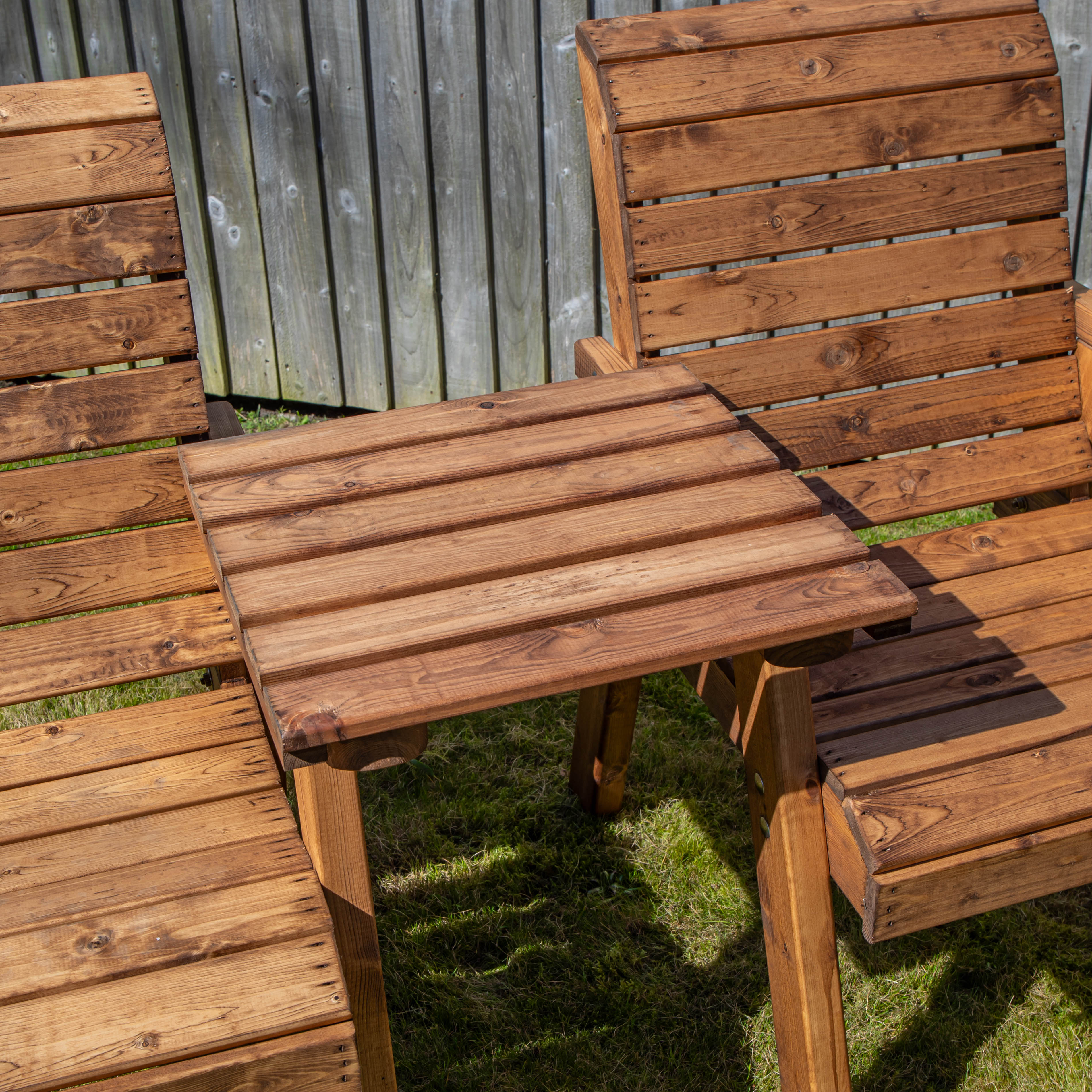 Hand Made Chunky Rustic Wooden Garden Furniture Straight Tray