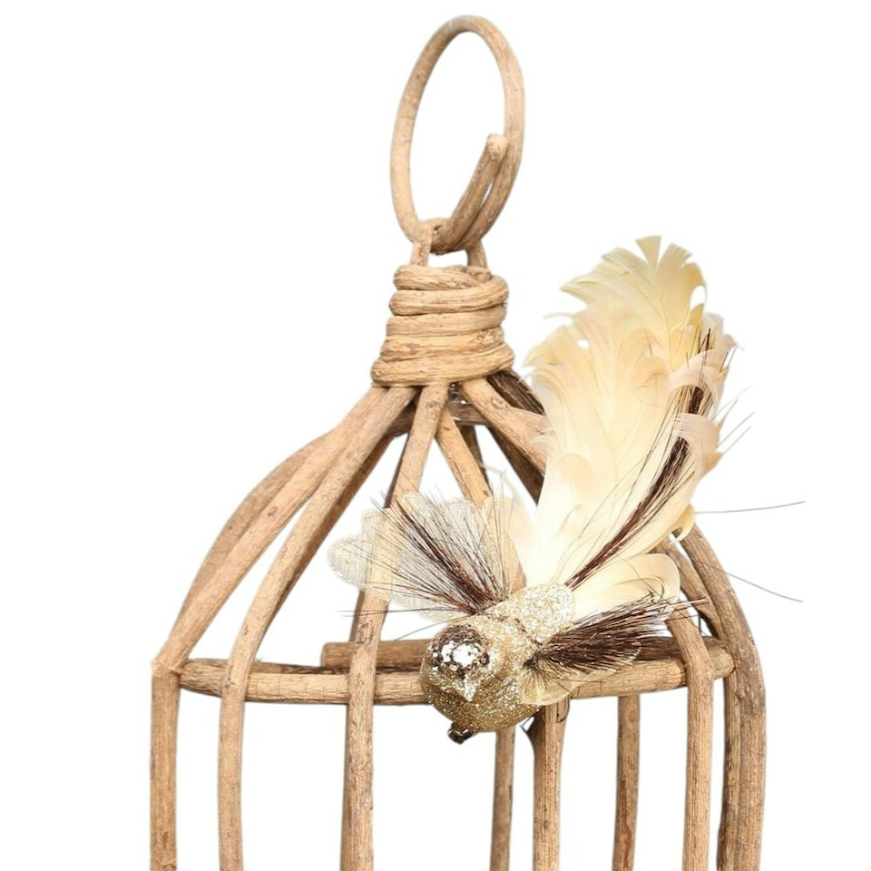 image 1 of Decorative Gold Fantasy Bird With Clip - 15cm