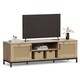 image 1 of Vonhaus Lena Rattan Effect TV Stand with 2 Open Shelves for Living Room
