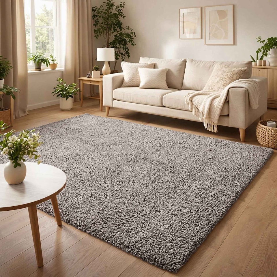 image 1 of Desire Rugs Ainsley Plain Living Room Shaggy Area Rug