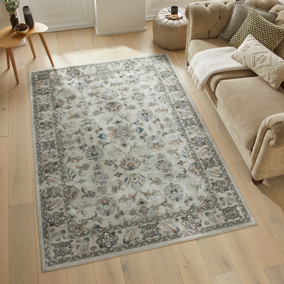 image 1 of Concept Looms Liberty LIB204 Taupe   Washable Non-Slip Velvet-Feel Rug, 300cm x 200cm